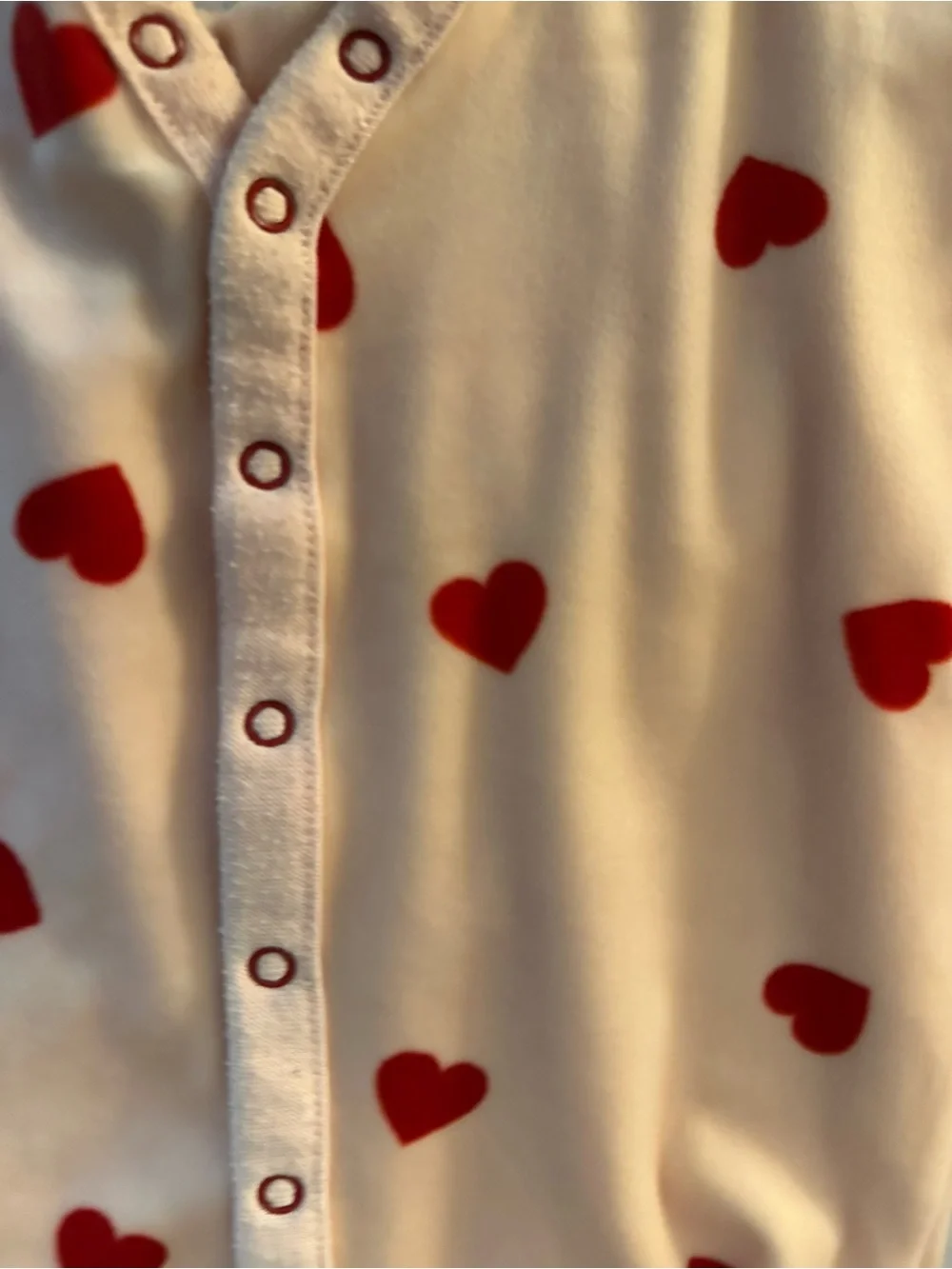GAP Pink Fleece Sleeper with Red Heart Print